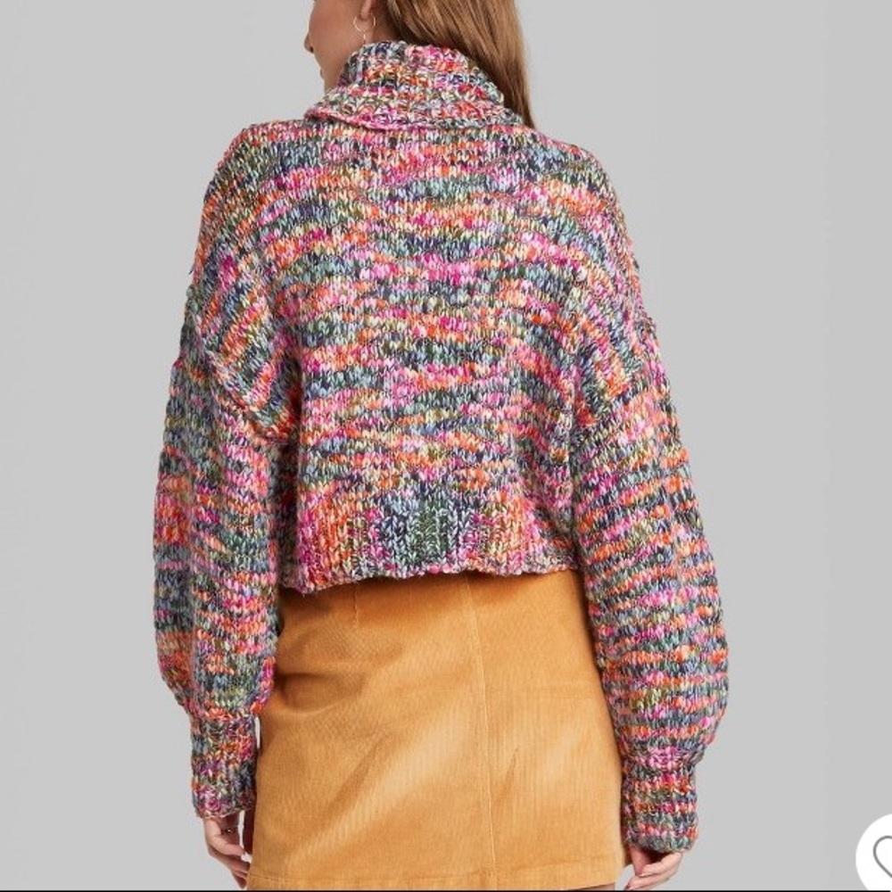 wild fable Multicolor Chunky Knit Cowl Sweater